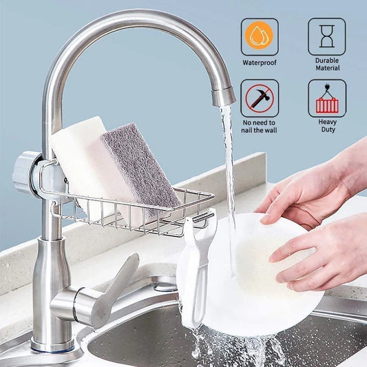 Stainless Steel Adjusting Multifunctional Over Kitchen Sink Caddy Clamp